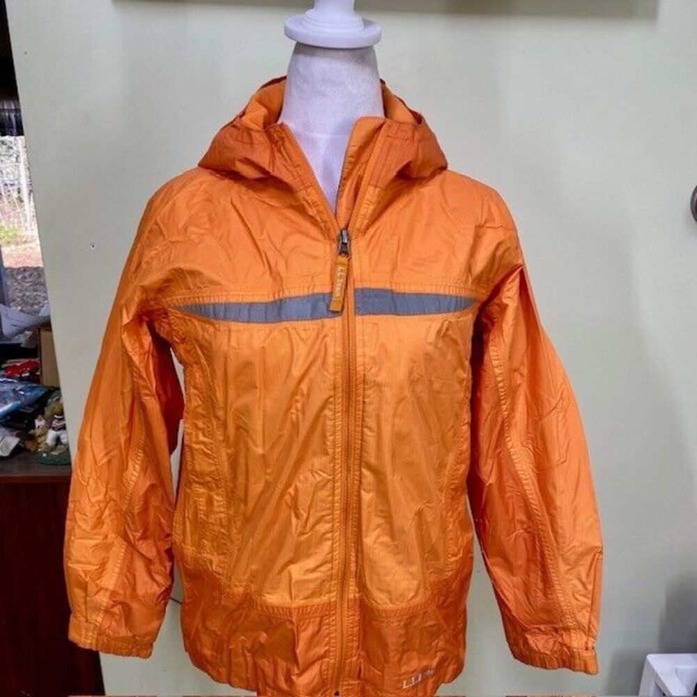 L.L. Bean Women Sz L Two Tone Orange Lightweight Fleece Lined Ski Jacket Outdoor